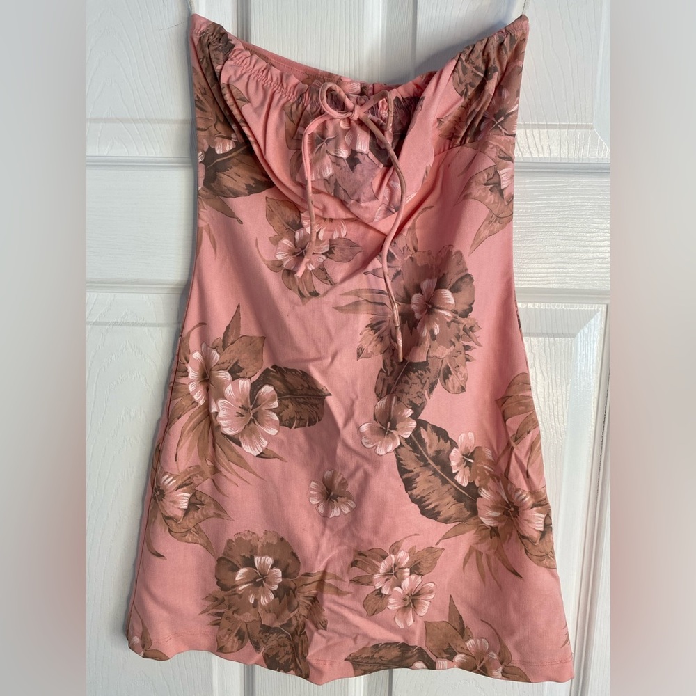 Vintage Strapless mini dress pink/floral Size Small  Excellent condition Used - Picture 3 of 8